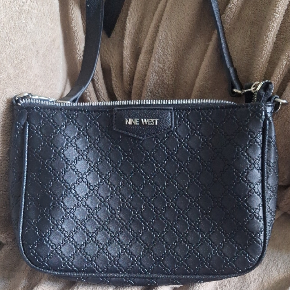 Nine West Black Embossed Crossbody Bag